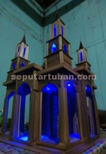 MENARIK : Miniatur masjid modern lengkap dengan lampu siap jual