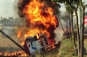 truk bbm terbakar di pantura