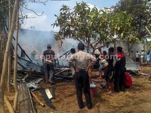 HANGUS : Kondisi rumah ludes terbakar