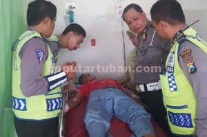 SELAMAT : Salah satu korban Laka Lantas yang masih pelajar mengalami luka ringan