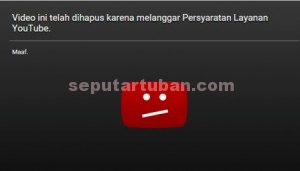 HILANG : Video porno telah dihapus pengelola youtube, Sabtu (6/2/2016) malam